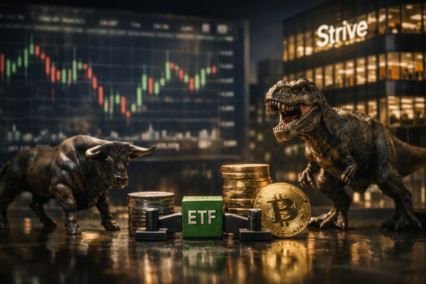 REX i Tuttle lansirali 2x leveraged ETF povezan s dionicama kompanije Strive — ilustracija COIN.BA