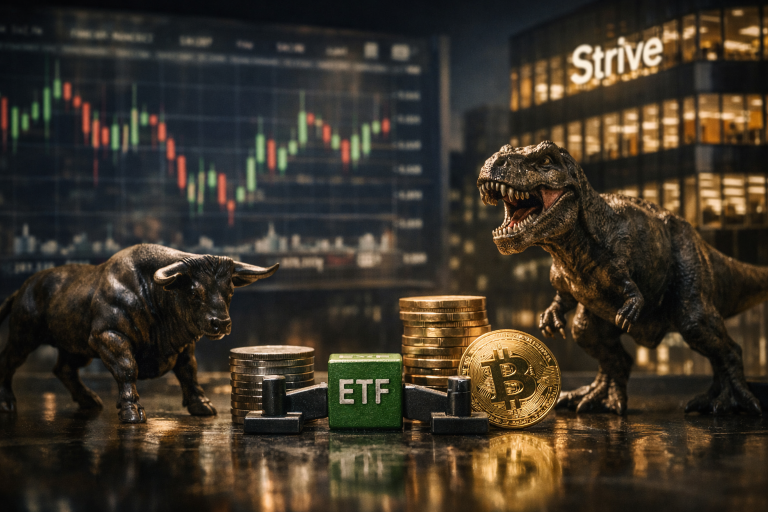 REX i Tuttle lansirali 2x leveraged ETF povezan s dionicama kompanije Strive — ilustracija COIN.BA