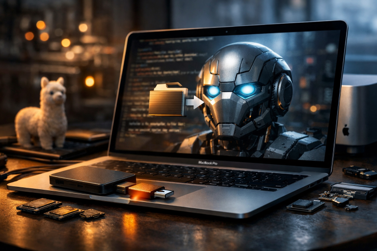 Transformers sada direktno pokreće GGUF kvantizirane modele za lokalnu inferencu na laptopima — ilustracija COIN.BA
