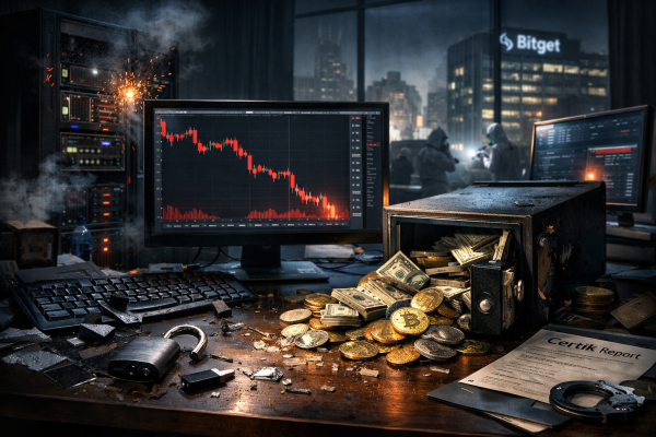 Bitgetov hak od 387,5 miliona dolara gurnuo kvartalne gubitke kripto industrije preko milijardu — ilustracija COIN.BA