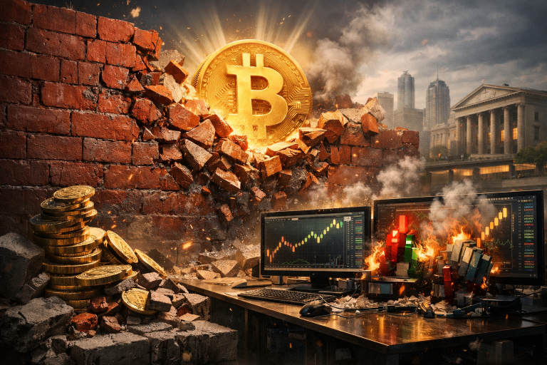 Bitcoin probio zid prodajnih naloga, kratke pozicije likvidirane za preko 120 miliona USD — ilustracija COIN.BA