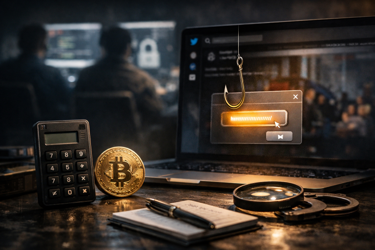 Coldcard istražuje objavu phishing linka na svom X nalogu, poziva korisnike na oprez — ilustracija COIN.BA