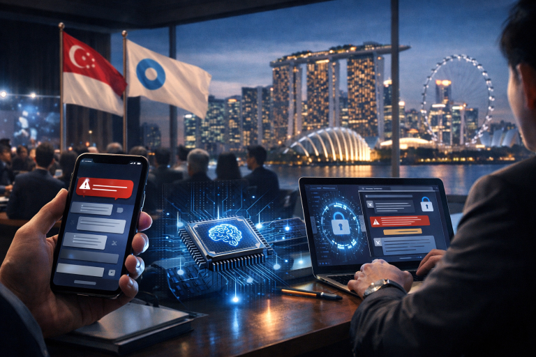 Google DeepMind i vlada Singapura razvili on‑device AI model za detekciju prevara uz očuvanje privatnosti — ilustracija COIN.BA