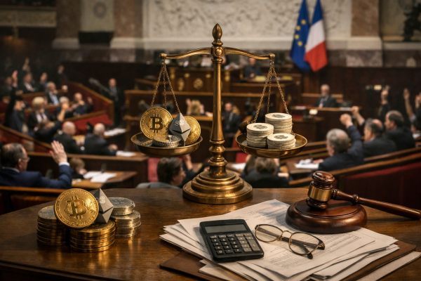 Francuska skupština za jedan glas podržala oporezivanje zamjena u MiCA-stabilkoine od 2027. — ilustracija COIN.BA