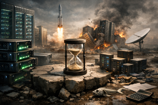 Musk upozorava: preko 200 specijaliziranih AI 'neocloudova' riskira propast ili konsolidaciju — ilustracija COIN.BA