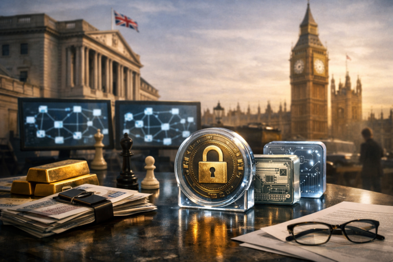 Bank of England pokrenula konsultacije o tokeniziranom kolateralu za kliring — ilustracija COIN.BA